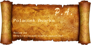Polacsek Avarka névjegykártya